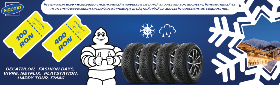 Promotie Michelin pentru anvelopele de iarna si pentru cele all seasons de turisme sau 4x4/SUV